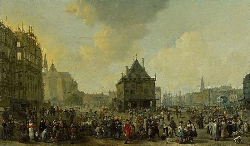 Johannes Lingelbach Dam Square with the New Town Hall under Construction Spain oil painting art